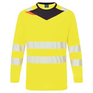 Reflexné tričko DX416 - DX4 Hi-Vis tričko L/S Portwest Žltá/čierna