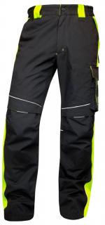 Skrátené montérkové nohavice do pásu NEON ARDON čierno/žlté do 175cm ()