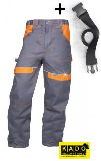 Skrátené pracovné nohavice COOL TREND + opasok sivá/oranžová