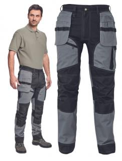 Strečové montérkové nohavice KEILOR ČERVA sivo/čierne