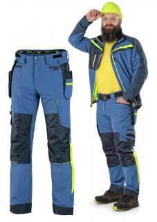 strečové nohavice s odvetrávaním NAOS CXS do pásu modro/žlté