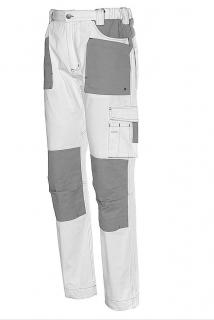 Strečové pracovné nohavice 8730 ISSA bielo/sivé