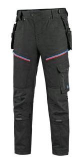 Strečové pracovné nohavice LEONIS CXS čierno/modro/červené