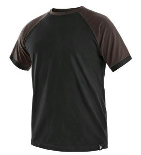 Tričko OLIVER CXS 180g čierno/hnedé dopredaj (+ nadrozmerné)