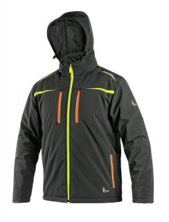 Zateplená softshellová bunda NORFOLK CXS čierna/oranžová HV