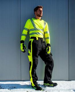 Zateplené montérkové nohavice do pásu NEON WINTER ARDON čierno/žlté ()