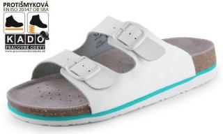 Zdravotná obuv - dámske šľapky CORK LISA CXS biele