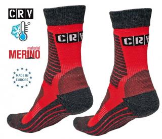 Zimné Merino vlnené ponožky MELNICK CRV červené