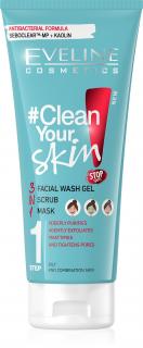 EVELINE Clean your skin čistiaci gél + peeling + maska 3v1