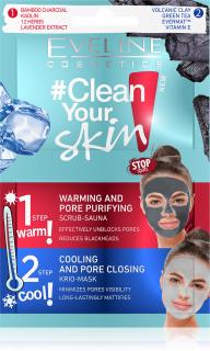 EVELINE Clean your skin hrejivý čistiaci peeling a chladiaca maska