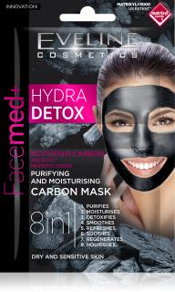 EVELINE Facemed+ čistiaca hydratačná maska s aktívnym uhlím HYDRA DETOX 8v1 ()