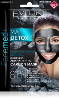 EVELINE Facemed+ čistiaca zmatňujúca maska s aktívnym uhlím MATT DETOX 8v1 ()
