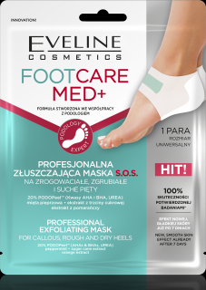 EVELINE FOOT Care MED+ profesionálna exfoliačná maska na zrohovatené, zhrubnuté a suché päty ()