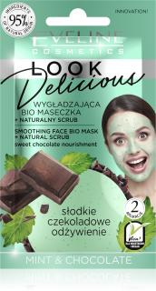 EVELINE Look Delicious vyhladzujúca BIO maska s prírodným pílingom - Mäta  Čokoláda ()