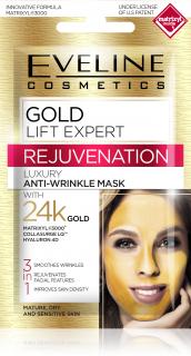 EVELINE maska Gold Lift Expert 3v1 (omladzujúca maska s 24k)