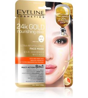 EVELINE ultra revitalizujúca a vyživujúca sheet látková maska 24k Gold