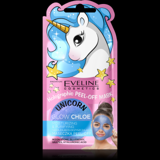 EVELINE UNICORN holografická zlupovacia maska Glow Chloe hydratačná  čistiaca