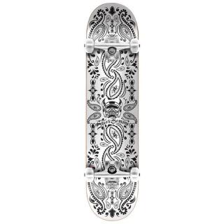 Speed Demons Bandana 8  Complete Skateboard - White