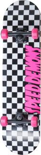 Speed Demons Checkers 7.75  Skateboard - Black/Pink