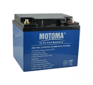 Akumulátor energie Lítiový LiFePO4 MOTOMA LFP12V/40A 12.8V/40Ah 512Wh BMS C5000/V50% ()