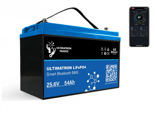 Akumulátor energie Lítiový Smart LiFePO4 ULTIMATRON 25.6V/54Ah 1382Wh BT/BMS C5K/V50% ()