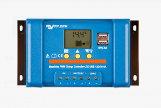 Regulátor nabíjania PWM FVP-AKU-SPT Victron Energy BS PWM 10A-12/24V 12/24-10 LCD/USB ()