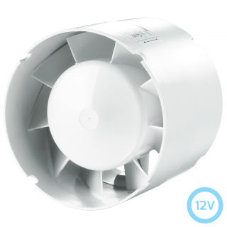 SolárMZ - Potrubný IN-LINE ventilátor AC Fi-100 mm/ DC=12V/ PV-94m3-h/ P-14W Dalap 100SD12 IPX4 ()