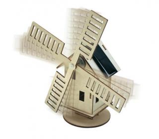Solárna stavebnica - drevený funkčný model SOL-EXPERT Solárny veterný mlyn 40009 ()