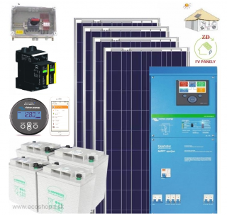 Solárny FV hybridný systém OFFGRID/MG 1-F DC24V SP2.1K/AGM12K/CS3K/VRM VictronES3K-RD ()