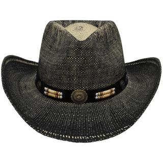 MFH slamený klobúk  Texas  - čiernohnedý