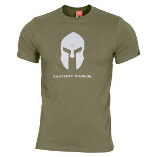 Pentagon AGERON SPARTAN HELMET bavlnené tričko s potlačou, krátky rukáv - OLIVA