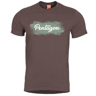 Pentagon Grunge - tričko krátky rukáv, potlač - HNEDÉ