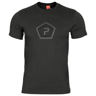 Pentagon Shape - tričko krátky rukáv, potlač - ČIERNE