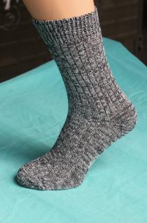 Pletené ponožky pracovné - ČIERNO-BIELE