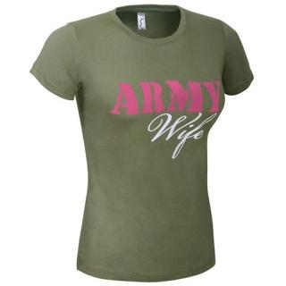 Reintex dámske bavlnené tričko s potlačou ARMY GIRL - WIFE
