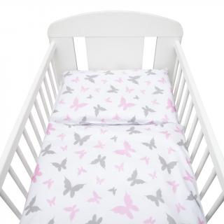 2-dielne posteľné obliečky New Baby 100/135 cm biele motýle