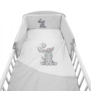 3-dielne posteľné obliečky New Baby Zebra exclusive 100/135 bielo-sivé