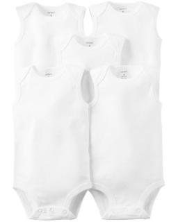 CARTER'S Body bez rukávov White neutrál LBB 5 ks 12 m /veľ. 80