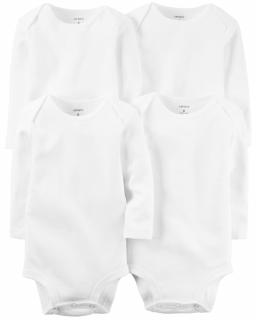 CARTER'S Body dl. rukáv White neutrál LBB 4ks 12m, veľ. 80