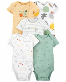 CARTER'S Body krátky rukáv Veggies neutrál LBB 5ks 12m, veľ. 80