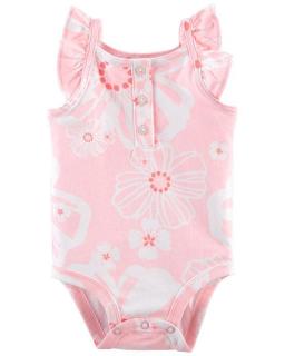 CARTER'S Body tielko Pink Floral dievča 12 m, vel. 80