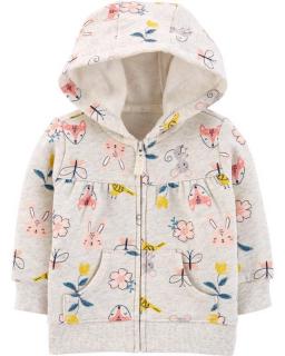 CARTER'S Mikina s kapucňou na zips Floral Hoodie dievča 3 m /veľ. 62