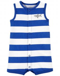 CARTER'S Opaľovačky Blue Stripe Shark chlapec 12 m, veľ. 80