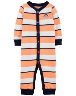 CARTER'S Overal bez nožičiek na cvoky Sleep and Play Orange Stripes chlapec 6 m, vel. 68