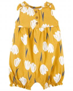 CARTER'S Overal bez rukávov Yellow Floral dievča 12 m, veľ. 80