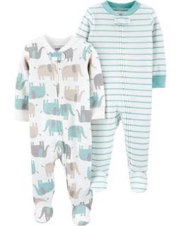 CARTER'S Overal na zip Sleep&amp;Plays Mix neutrál LBB 2 ks PRE/ veľ. 46