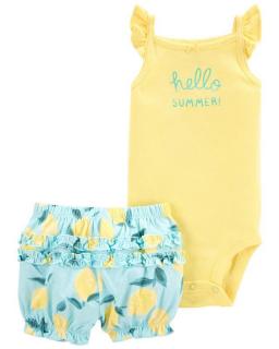 CARTER'S Set 2dielny body tielko, nohavice kr. Yellow Lemon dievča 18 m, vel. 86