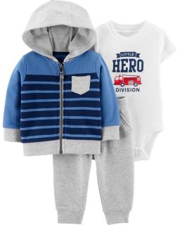 CARTER'S Set 3dielny body, mikina, nohavice Hero chlapec 3 m /veľ. 62