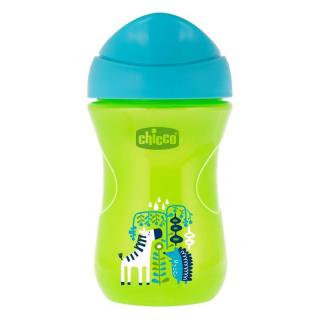 CHICCO Hrnček Jednoduchý s tvrdým náustkom 266 ml zelený/zebra 12m+