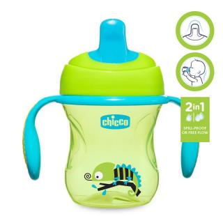 CHICCO Hrnček Training s držadlami 200 ml zelený 6m+